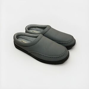 My Pillow My Slippers Women’s 10 Gray Leather Jersey Lined Lounge House Shoes